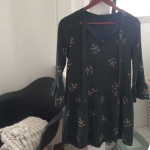 Green floral made well dress